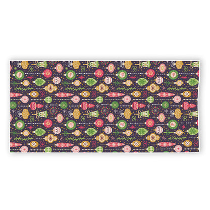 Christmas Baubles Pattern Print Beach Towel