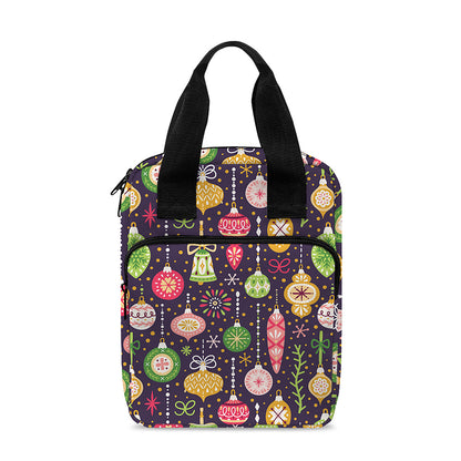 Christmas Baubles Pattern Print Bible Tote Bag