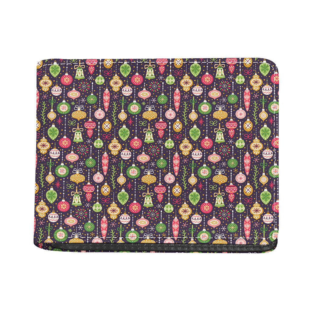 Christmas Baubles Pattern Print Bifold Wallet