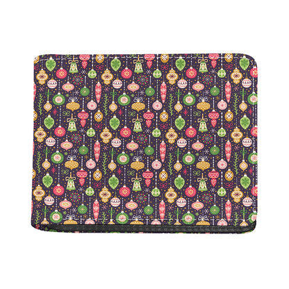 Christmas Baubles Pattern Print Bifold Wallet