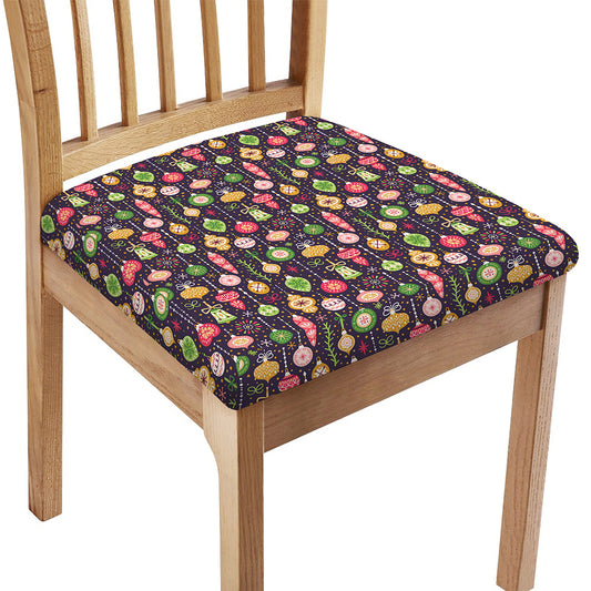 Christmas Baubles Pattern Print Chair Cushion Cover