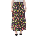 Christmas Baubles Pattern Print Chiffon Maxi Skirt