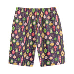 Christmas Baubles Pattern Print Cotton Shorts