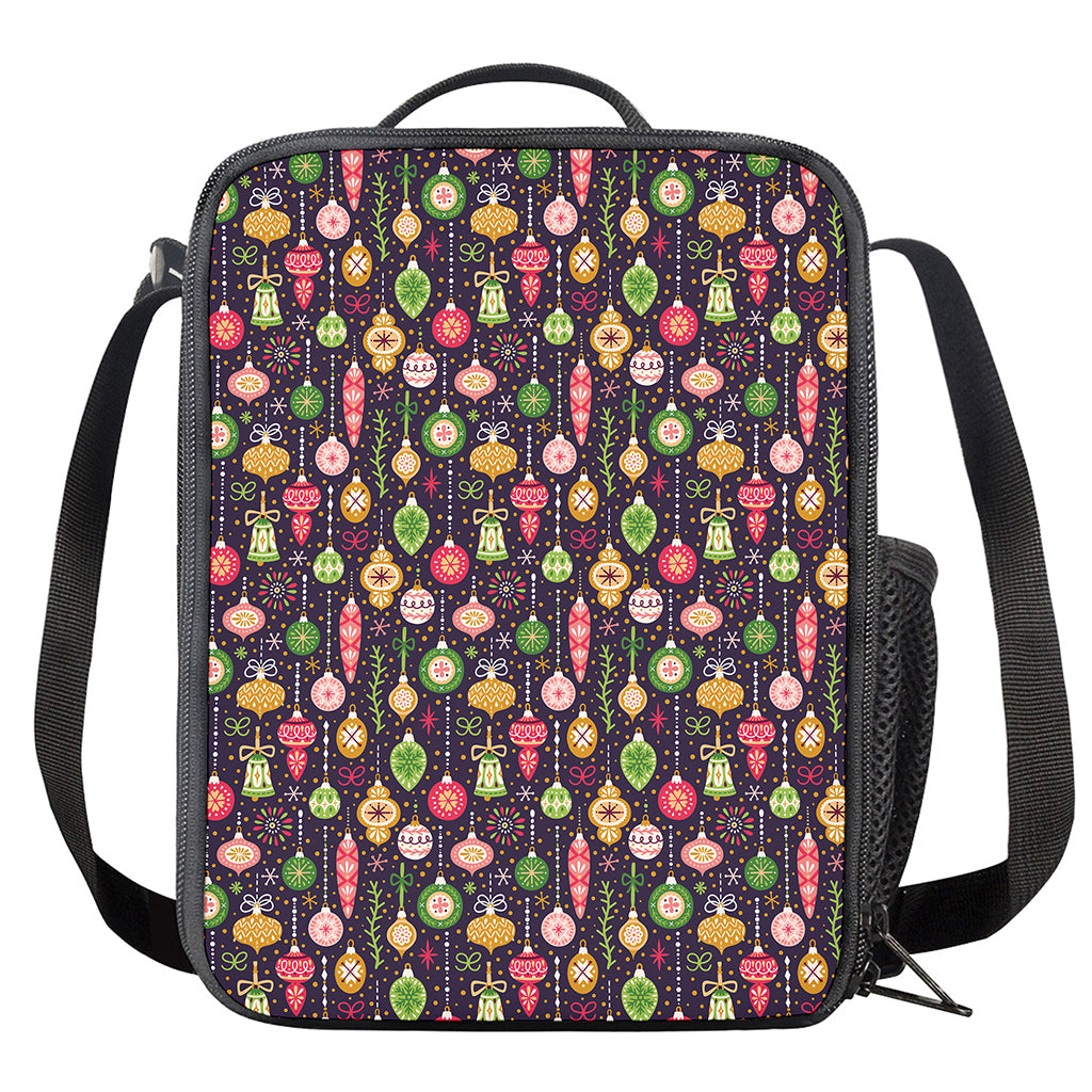 Christmas Baubles Pattern Print Crossbody Lunch Bag