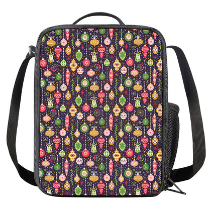Christmas Baubles Pattern Print Crossbody Lunch Bag
