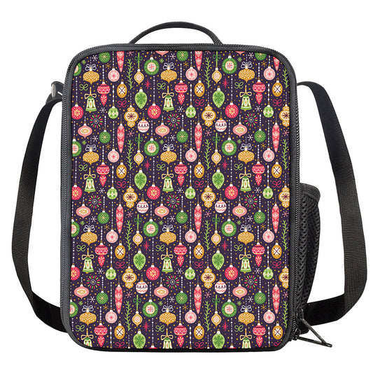 Christmas Baubles Pattern Print Crossbody Lunch Bag