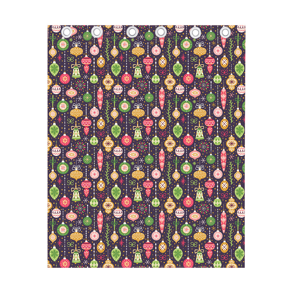 Christmas Baubles Pattern Print Curtain