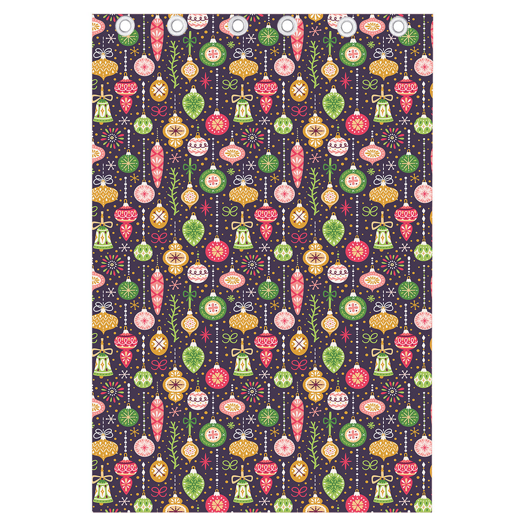 Christmas Baubles Pattern Print Curtain