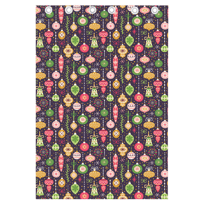 Christmas Baubles Pattern Print Curtain