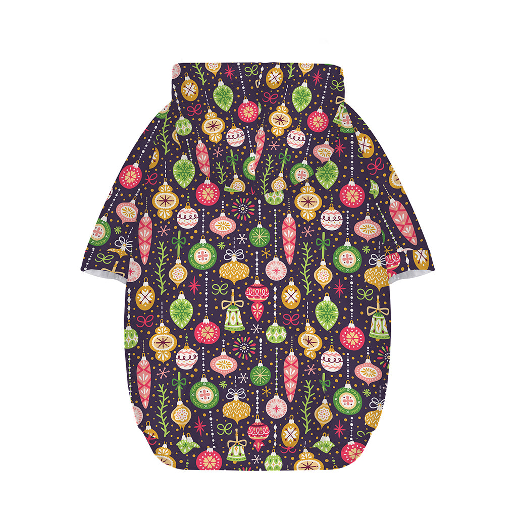 Christmas Baubles Pattern Print Dog Zip Up Hoodie