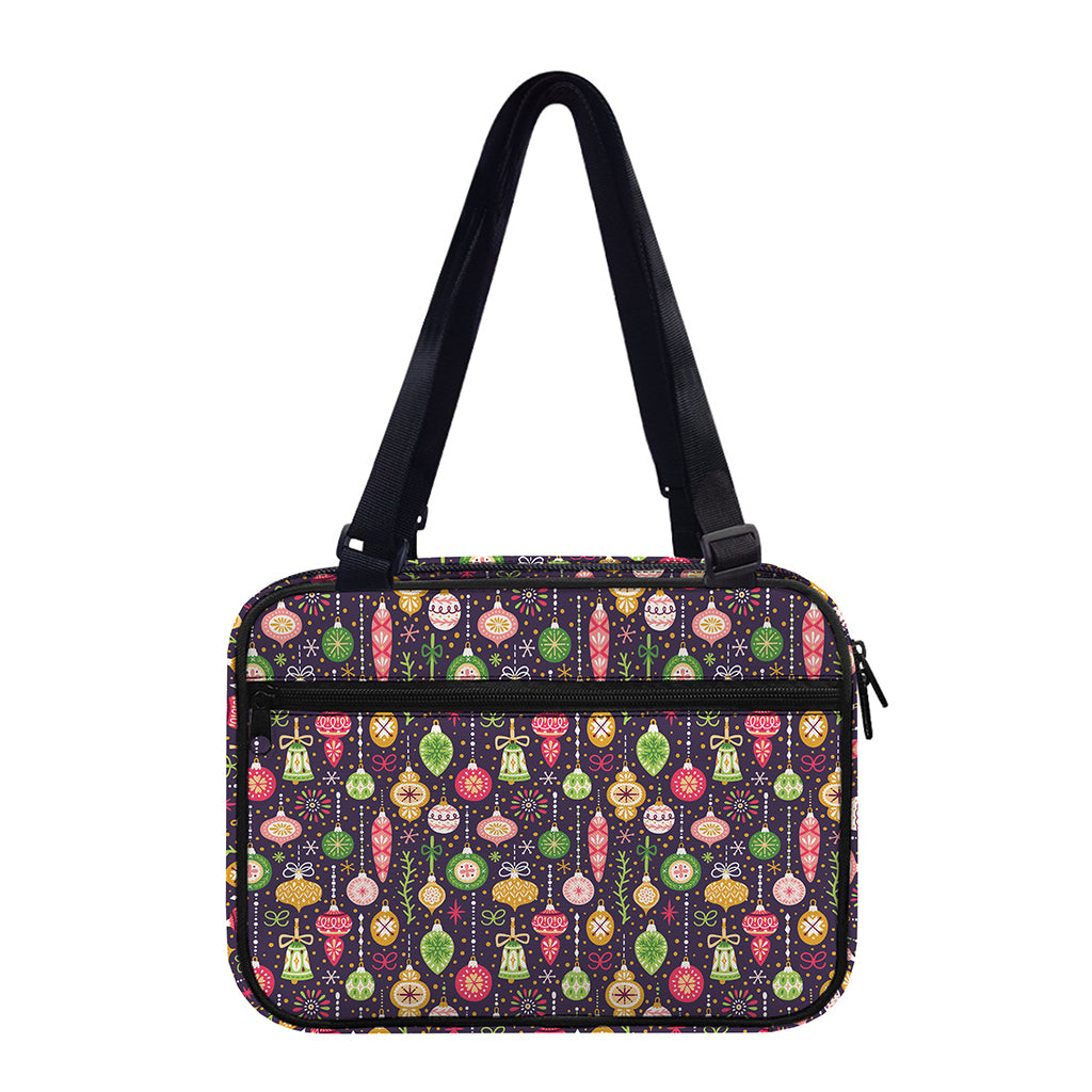Christmas Baubles Pattern Print Double Strap Bible Bag