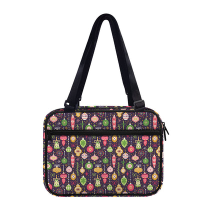 Christmas Baubles Pattern Print Double Strap Bible Bag