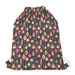 Christmas Baubles Pattern Print Drawstring Bag