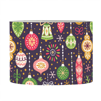 Christmas Baubles Pattern Print Drum Lamp Shade