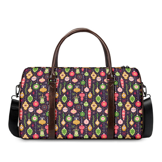 Christmas Baubles Pattern Print Duffle Bag