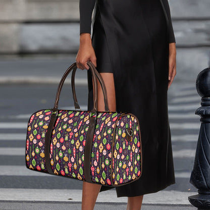 Christmas Baubles Pattern Print Duffle Bag