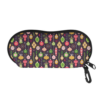 Christmas Baubles Pattern Print Glasses Case