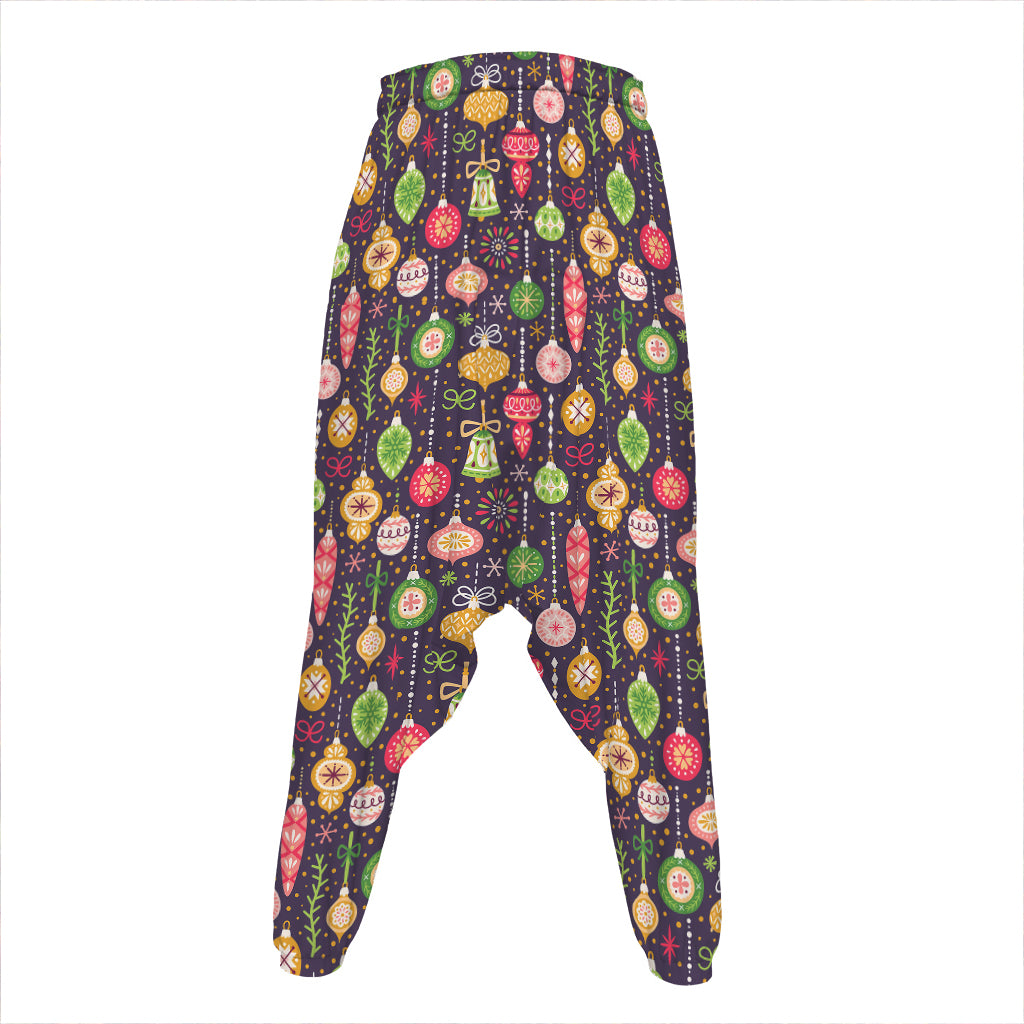 Christmas Baubles Pattern Print Hammer Pants