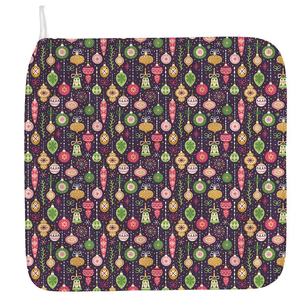 Christmas Baubles Pattern Print Hand Towel