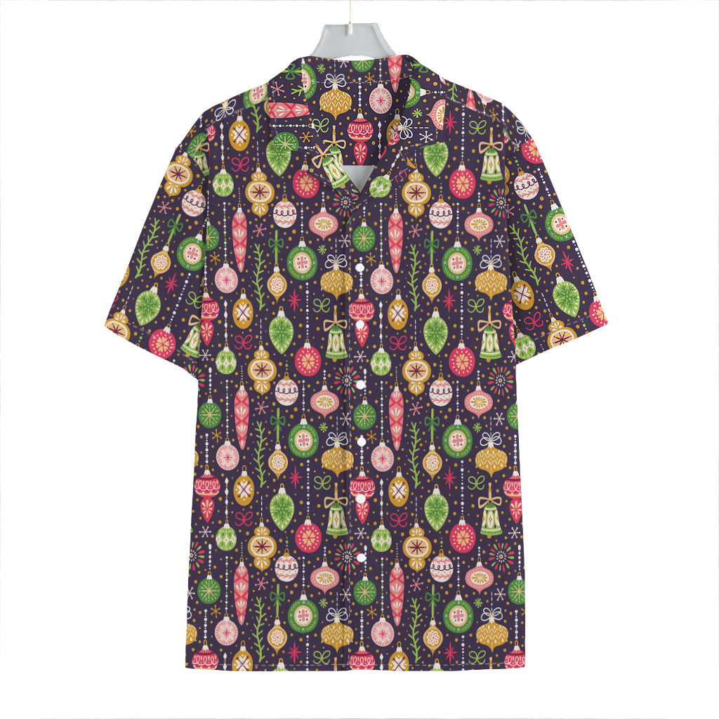 Christmas Baubles Pattern Print Hawaiian Shirt