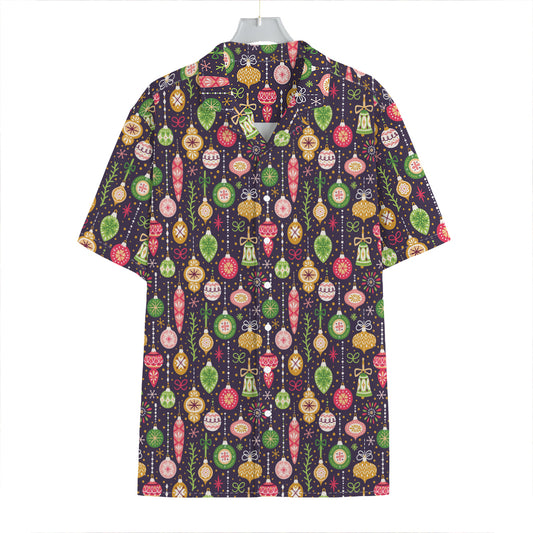 Christmas Baubles Pattern Print Hawaiian Shirt
