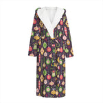 Christmas Baubles Pattern Print Hooded Bathrobe