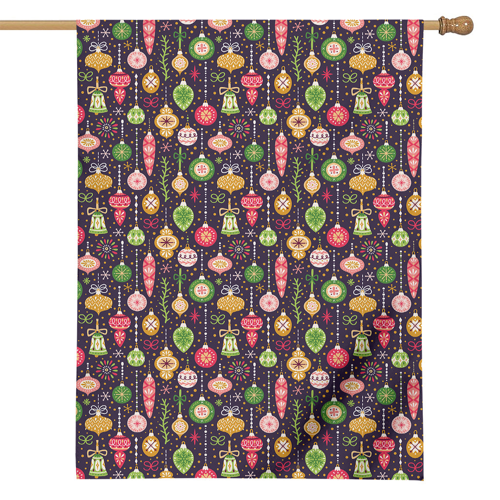 Christmas Baubles Pattern Print House Flag