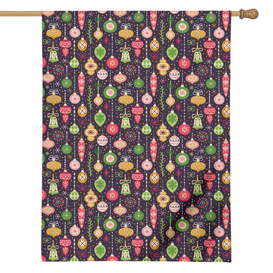 Christmas Baubles Pattern Print House Flag