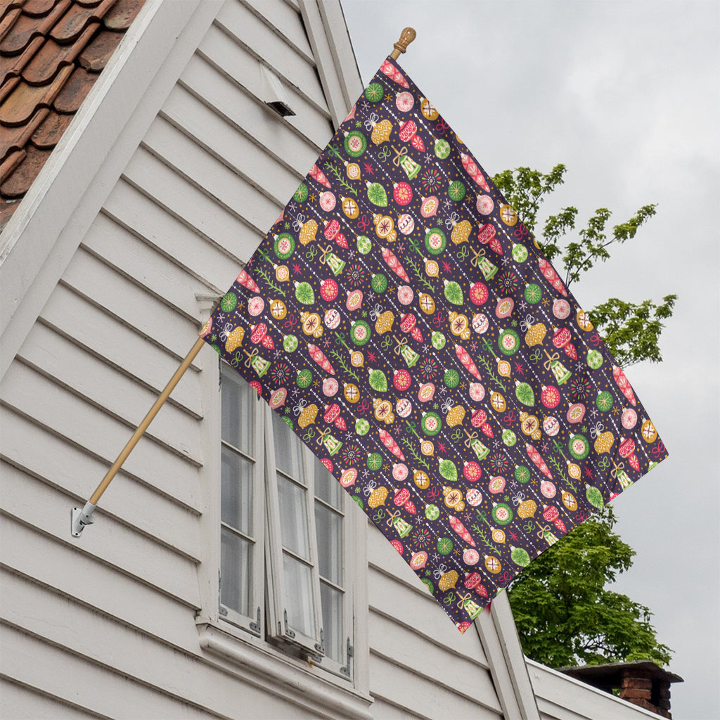 Christmas Baubles Pattern Print House Flag