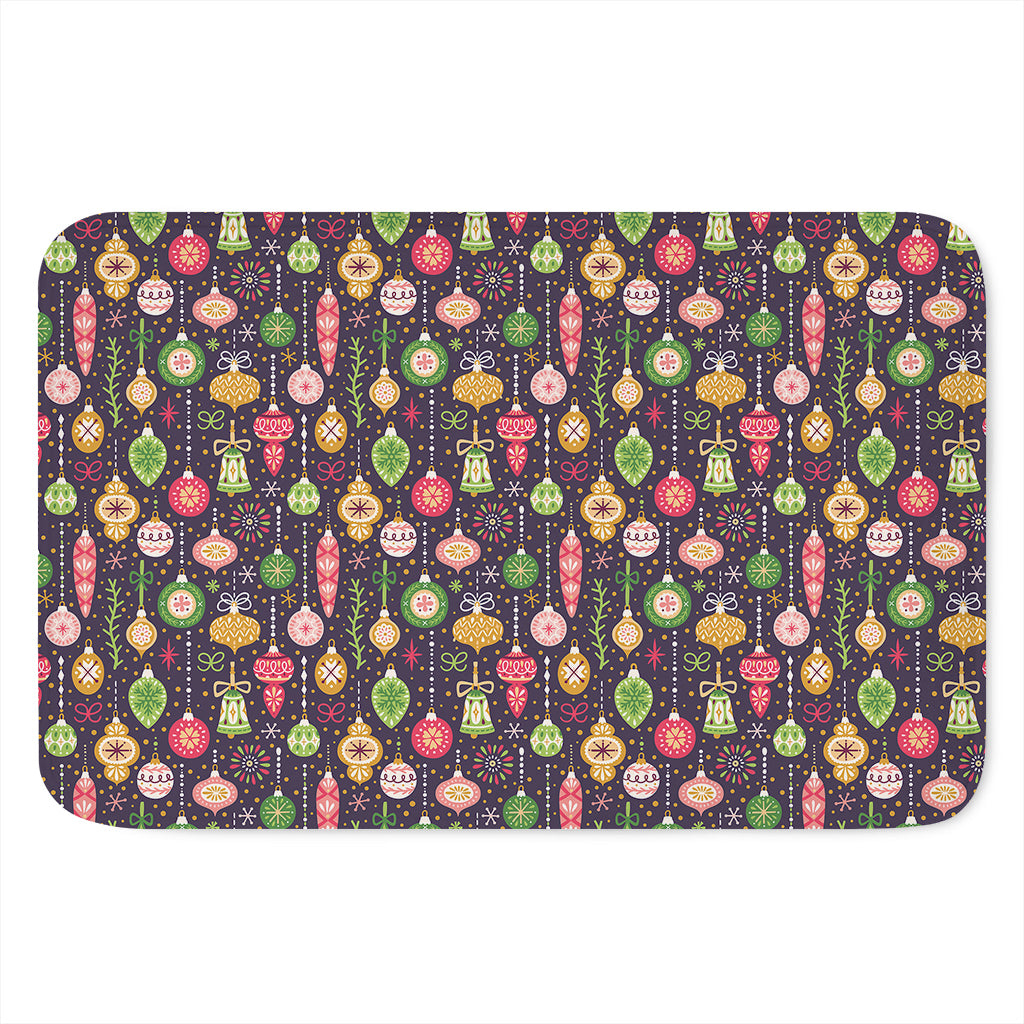 Christmas Baubles Pattern Print Indoor Door Mat