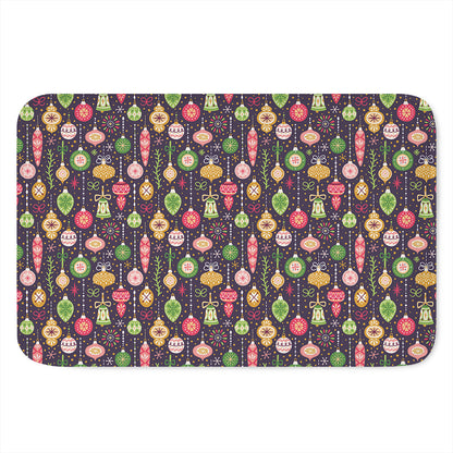 Christmas Baubles Pattern Print Indoor Door Mat