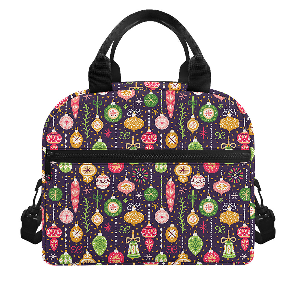 Christmas Baubles Pattern Print Insulated Lunch Bag