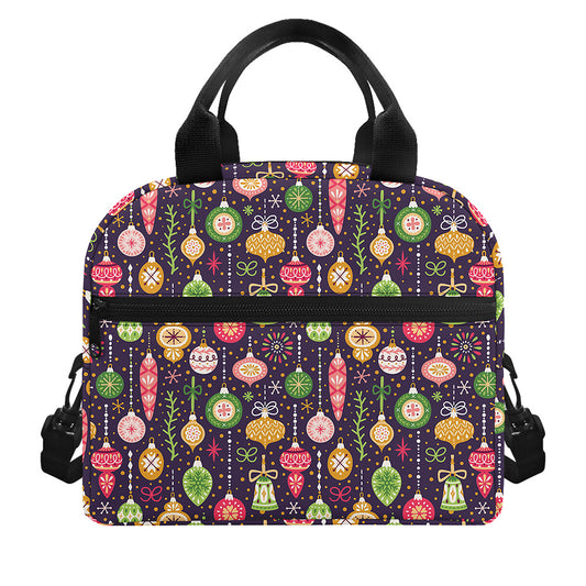 Christmas Baubles Pattern Print Insulated Lunch Bag