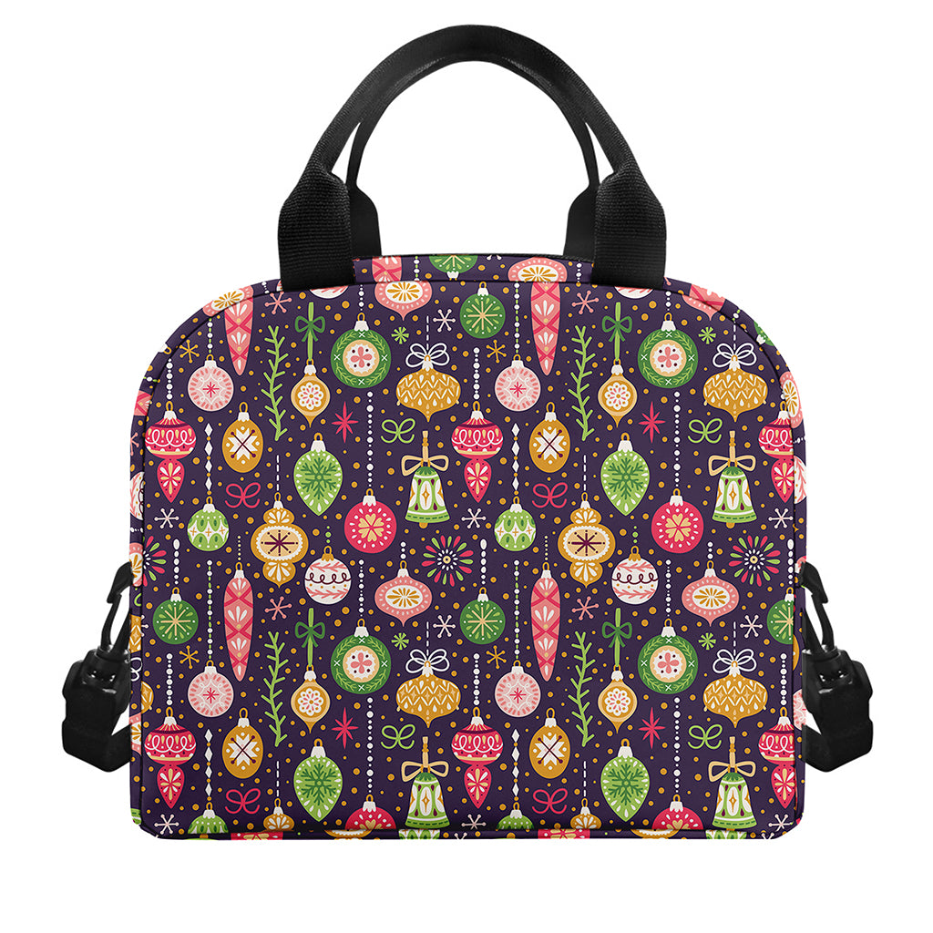 Christmas Baubles Pattern Print Insulated Lunch Bag