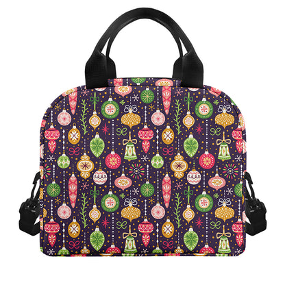 Christmas Baubles Pattern Print Insulated Lunch Bag