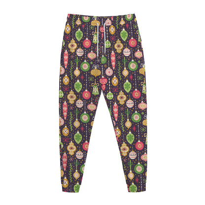 Christmas Baubles Pattern Print Jogger Pants