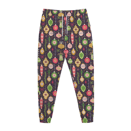 Christmas Baubles Pattern Print Jogger Pants
