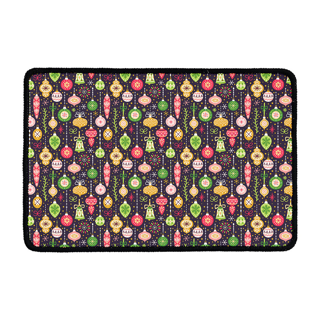 Christmas Baubles Pattern Print Kitchen Mat