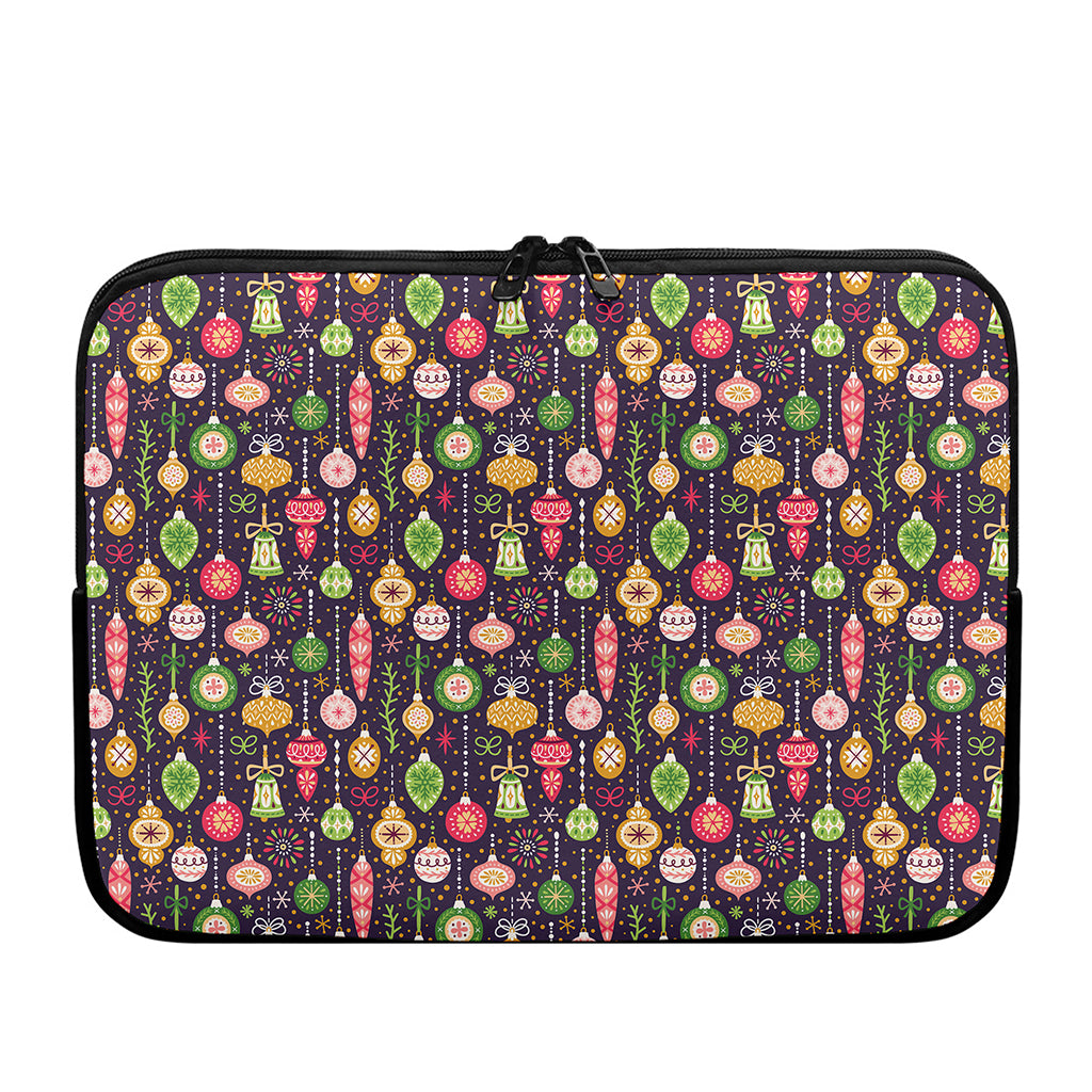 Christmas Baubles Pattern Print Laptop Sleeve
