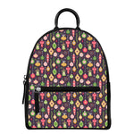 Christmas Baubles Pattern Print Leather Backpack