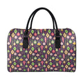 Christmas Baubles Pattern Print Leather Duffel Bag