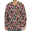 Christmas Baubles Pattern Print Long Sleeve Baseball Jersey