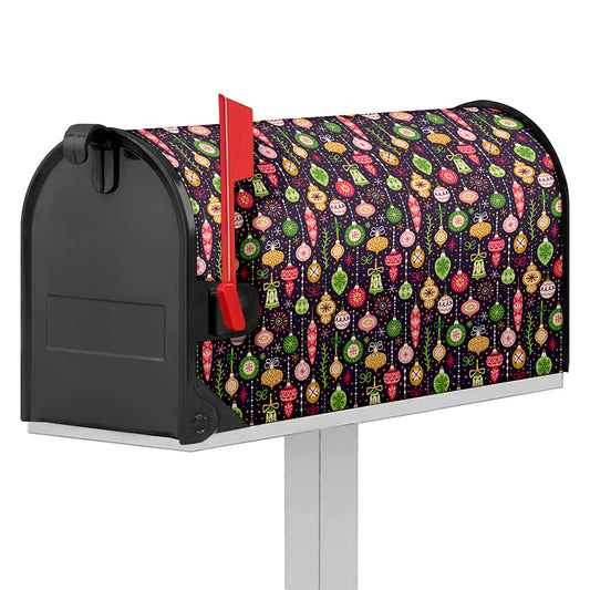 Christmas Baubles Pattern Print Mailbox Cover
