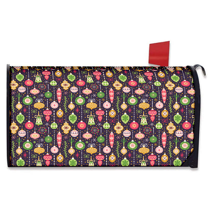 Christmas Baubles Pattern Print Mailbox Cover