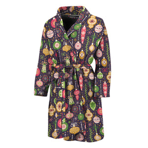 Christmas Baubles Pattern Print Men's Bathrobe