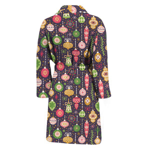 Christmas Baubles Pattern Print Men's Bathrobe