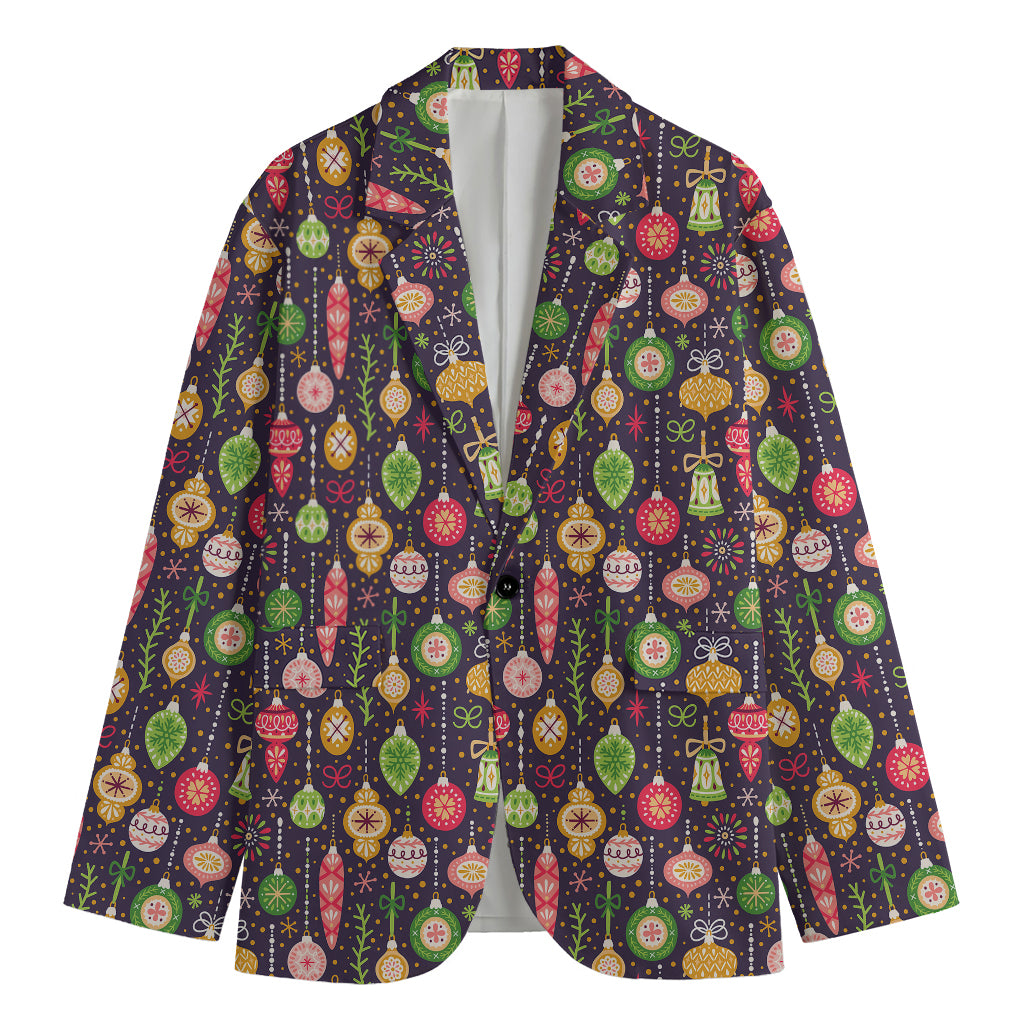 Christmas Baubles Pattern Print Men's Blazer