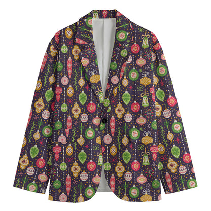 Christmas Baubles Pattern Print Men's Blazer
