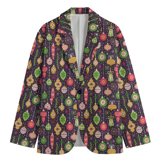 Christmas Baubles Pattern Print Men's Blazer