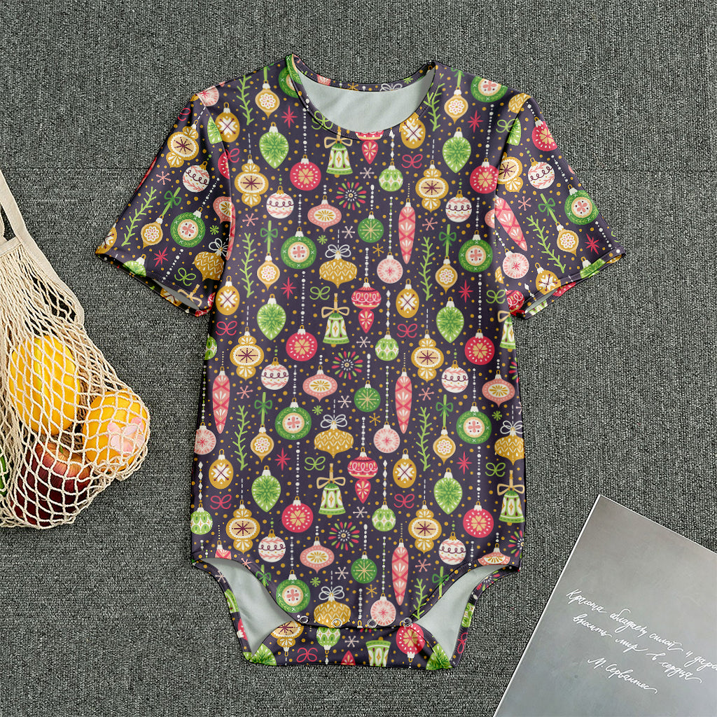 Christmas Baubles Pattern Print Men's Bodysuit